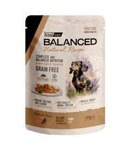 Cargar imagen en el visor de la galería, Caja Vitalcan Balanced Natural Recipe Pouch 100g Filetes Cerdo Grain Free (12un)