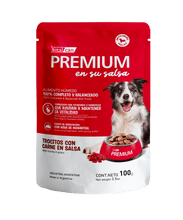 Cargar imagen en el visor de la galería, Caja Vitalcan Premium Pouch 100g Trocitos con Carne en Salsa (12 Sobres)