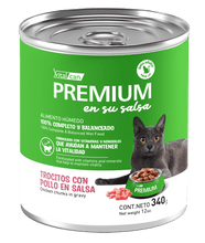 Cargar imagen en el visor de la galería, Pack Vitalcan Premium Gato Lata 340g Trocitos con Pollo en Salsa (6 unidades)