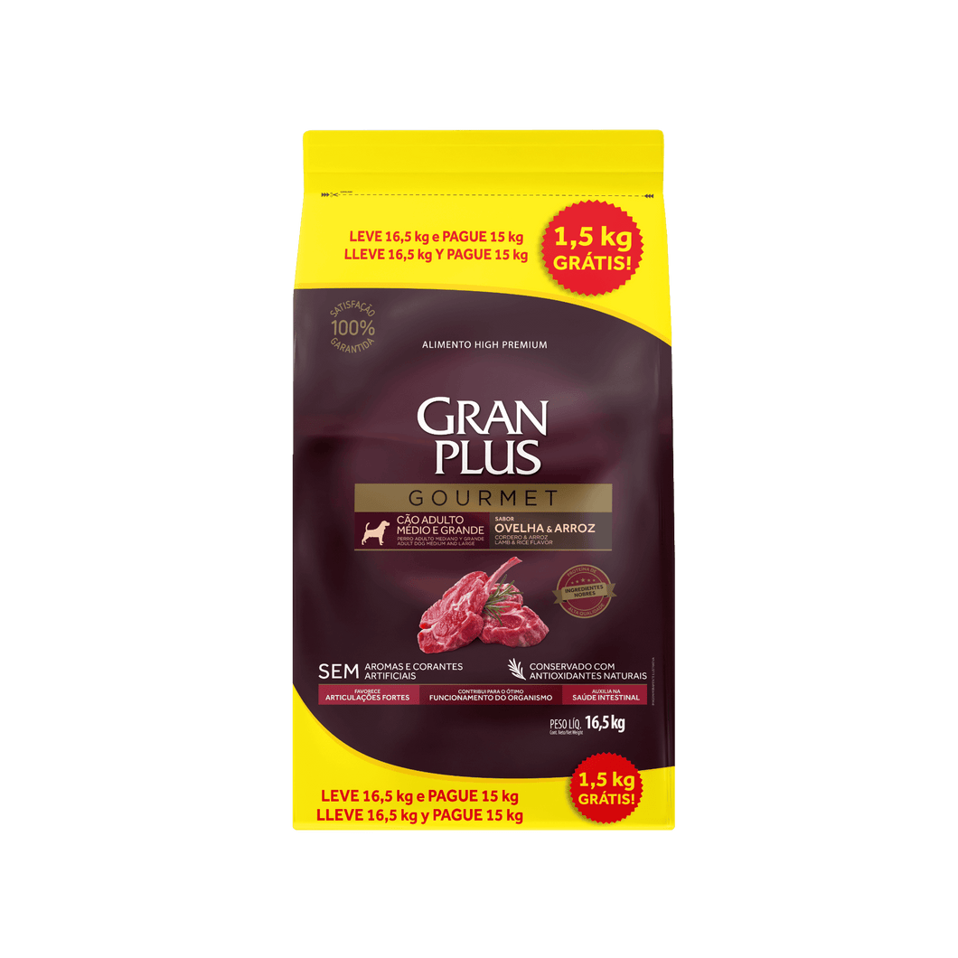Gran Plus Gourmet High Premium Adulto Mini Cordero 20+2Kg