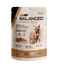 Cargar imagen en el visor de la galería, Caja Vitalcan Balanced Natural Recipe Gato Pouch 85g Filetes Trucha y Cordero Grain Free (12un)