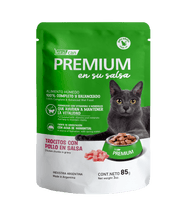 Cargar imagen en el visor de la galería, Caja Vitalcan Premium Gato Pouch 85g Trocitos con Pollo en Salsa (12 Sobres)