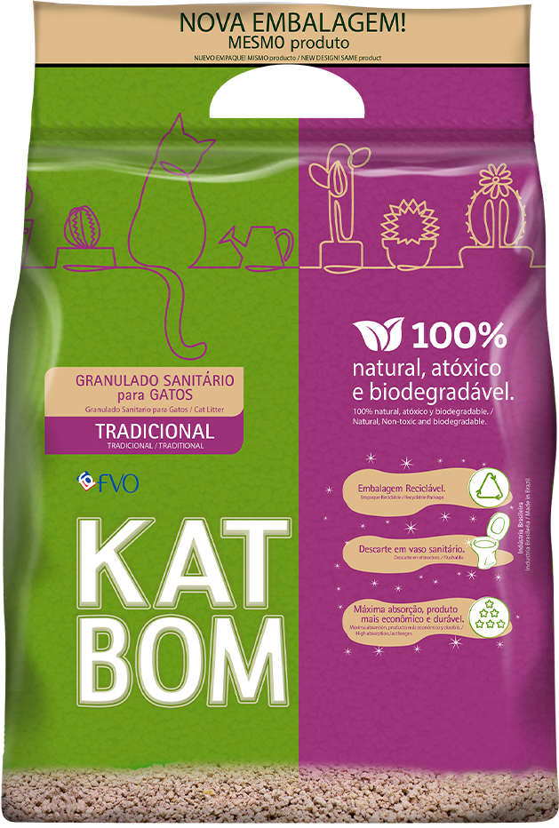 Arena Aglomerante Natural KatBom 3Kg Tradicional