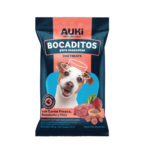 Snacks Saludables Auki 100g Carne Fresca, remolacha y chia