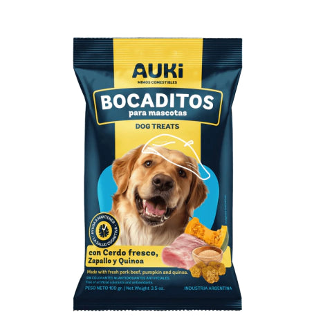 Snacks Saludables Auki 500g Cerdo Fresco, zapallo y quinoa (Copia)