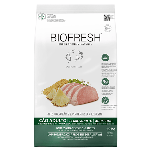Biofresh Adulto Raza Grande 15Kg Cerdo y Anana Con Regalo