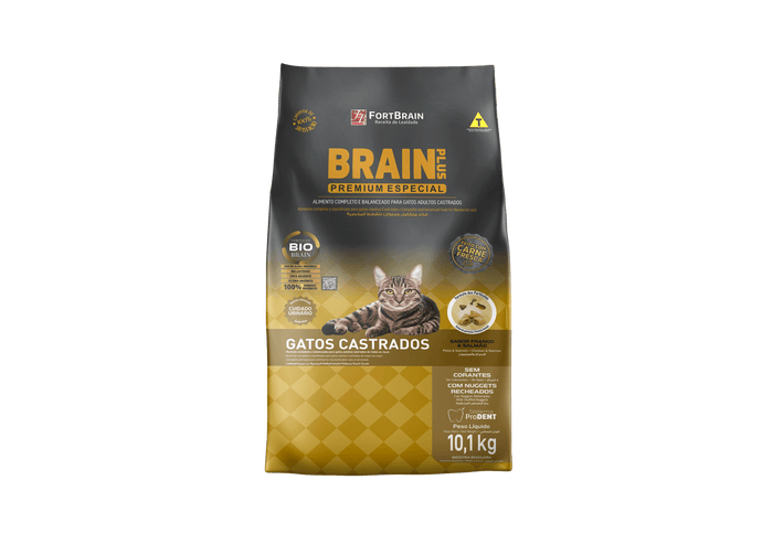Brain Plus Gato Castrado 10kg Salmon Con Regalo