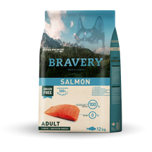 Cargar imagen en el visor de la galería, Bravery Grain Free Adulto Mediano y Grande 12Kg Salmon