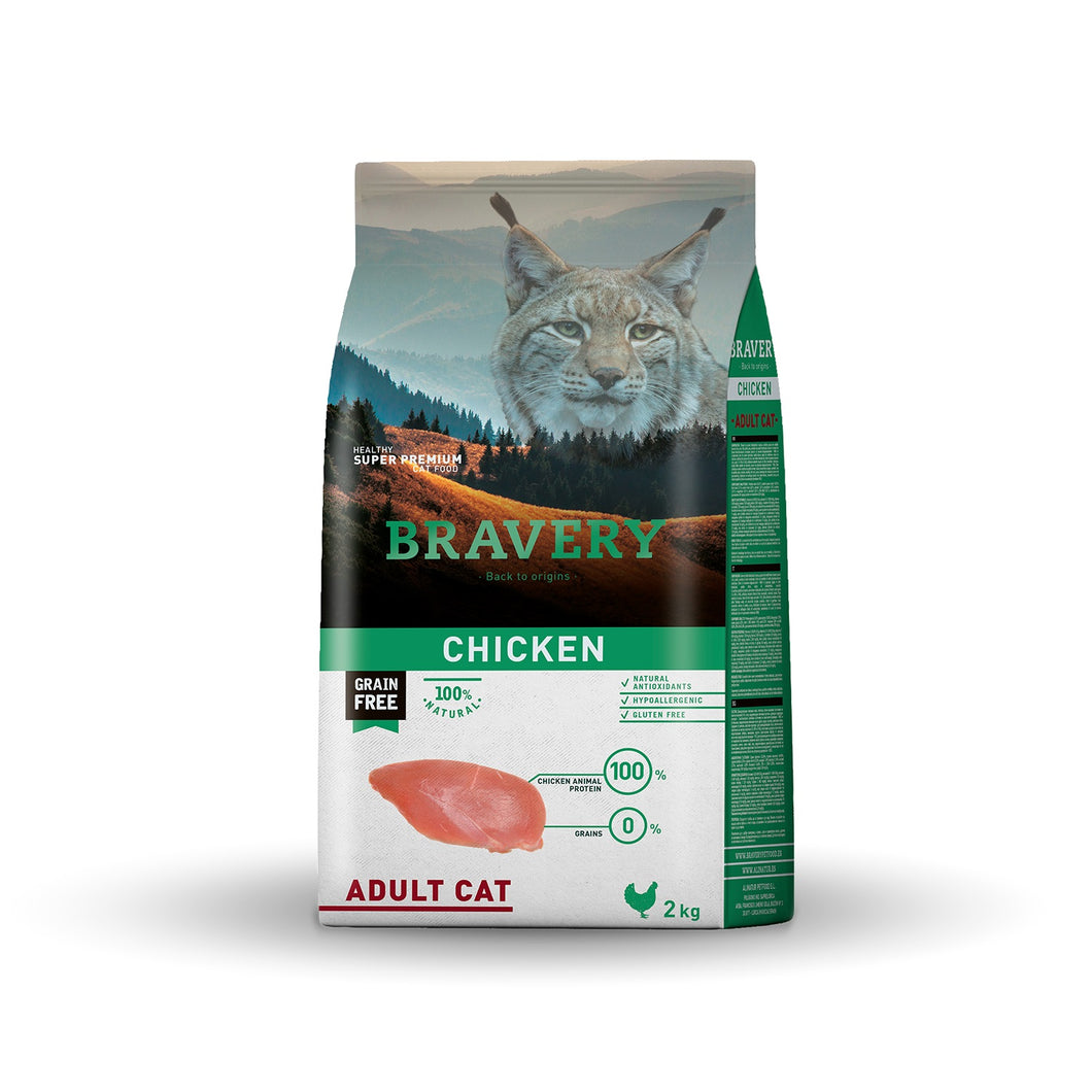 Bravery Grain Free Gato Adulto 2Kg Pollo