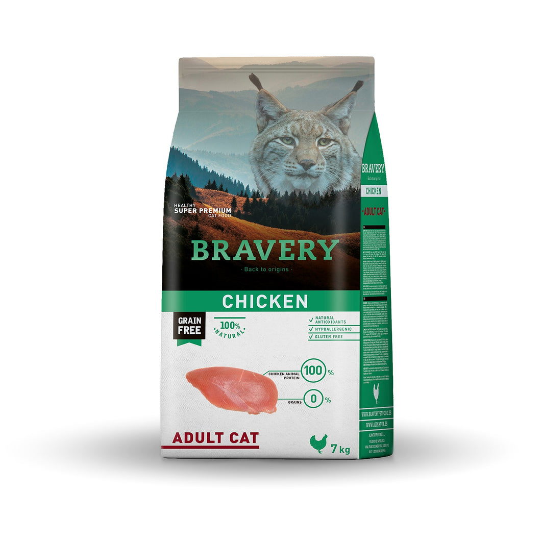 Bravery Grain Free Gato Adulto 7Kg Pollo