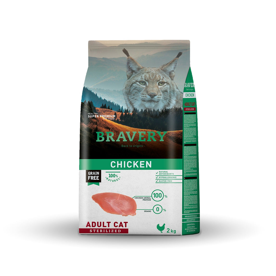 Bravery Grain Free Gato Castrado 2Kg Pollo