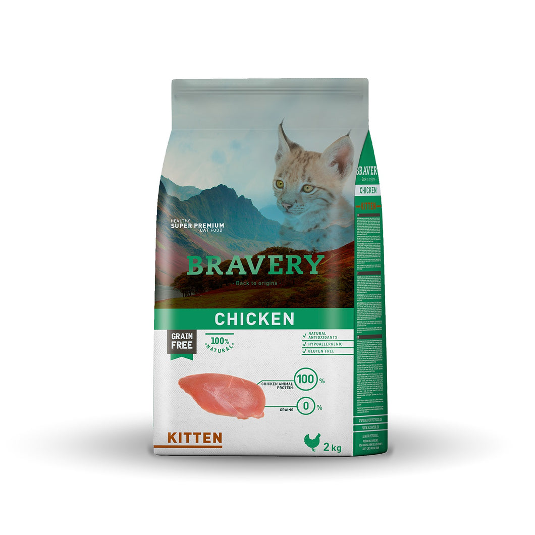 Bravery Grain Free Gato Kitten 2Kg Pollo