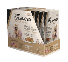 Cargar imagen en el visor de la galería, Caja Vitalcan Balanced Natural Recipe Gato Pouch 85g Filetes Trucha y Cordero Grain Free (12un)