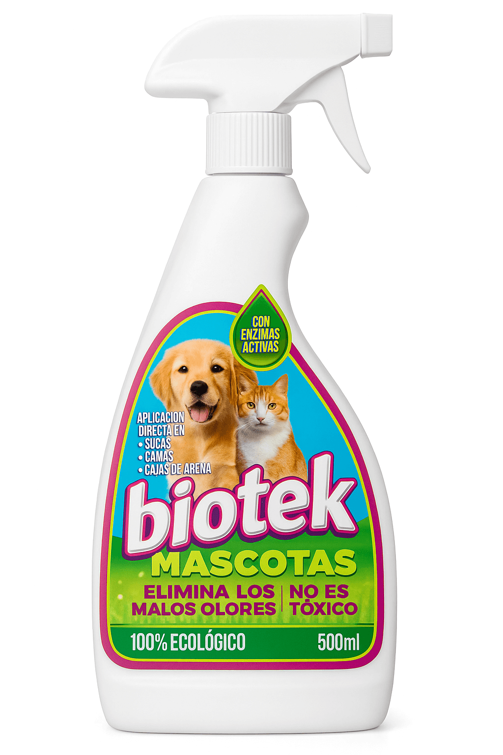 Limpiador Enzimatico De Manchas Y Orina Biotek 500ml