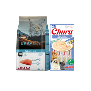Bravery Grain Free Gato Adulto 2Kg Salmon con Churu de Regalo!