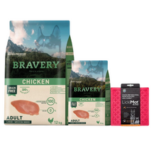 Cargar imagen en el visor de la galería, Bravery Grain Free Adulto Mediano y Grande 12Kg Pollo (+4Kg Gratis + LickiMat) 25%Off