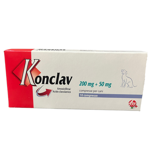 Konclav 250mg Antibiotico en Tabletas 10 comprimidos (simil Clavamox)