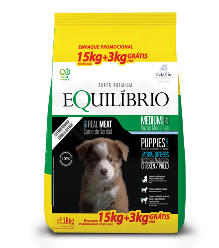 Equilibrio Cachorro Raza Mediana 15+3Kg con Regalo