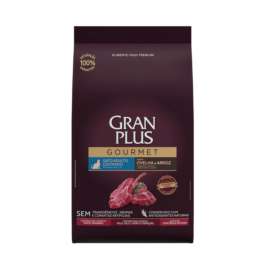 Gran Plus Gourmet High Premium Gato Castrado Cordero 10+3Kg