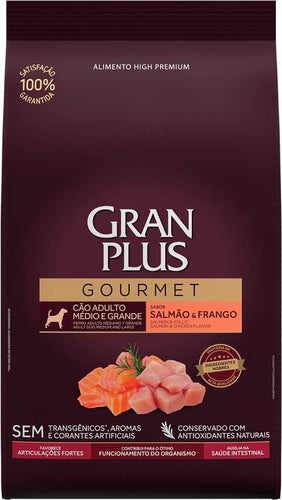 Gran Plus Gourmet High Premium Adulto Mediano y Grande Salmon y Pollo 20Kg Con Regalo