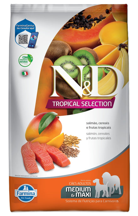 Farmina N & D Tropical Canine Adulto Medium & Maxi Salmon 12Kg Con Regalo