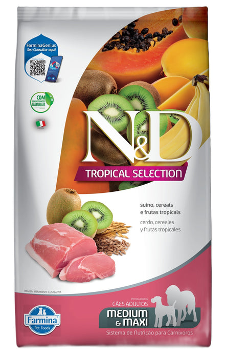 Farmina N & D Tropical Canine Adulto Medium & Maxi Cerdo 12Kg Con Regalo