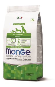 Monge Dog Monoproteina Adulto All Breeds Conejo 2.5kg Con Regalo