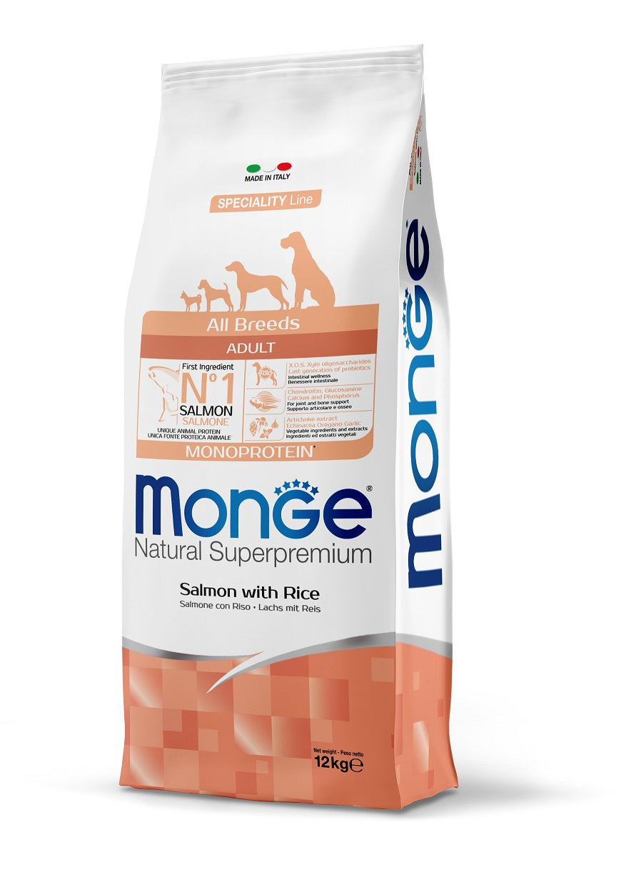 Monge Dog Monoproteina Adulto All Breeds Salmon 12Kg Con Regalo