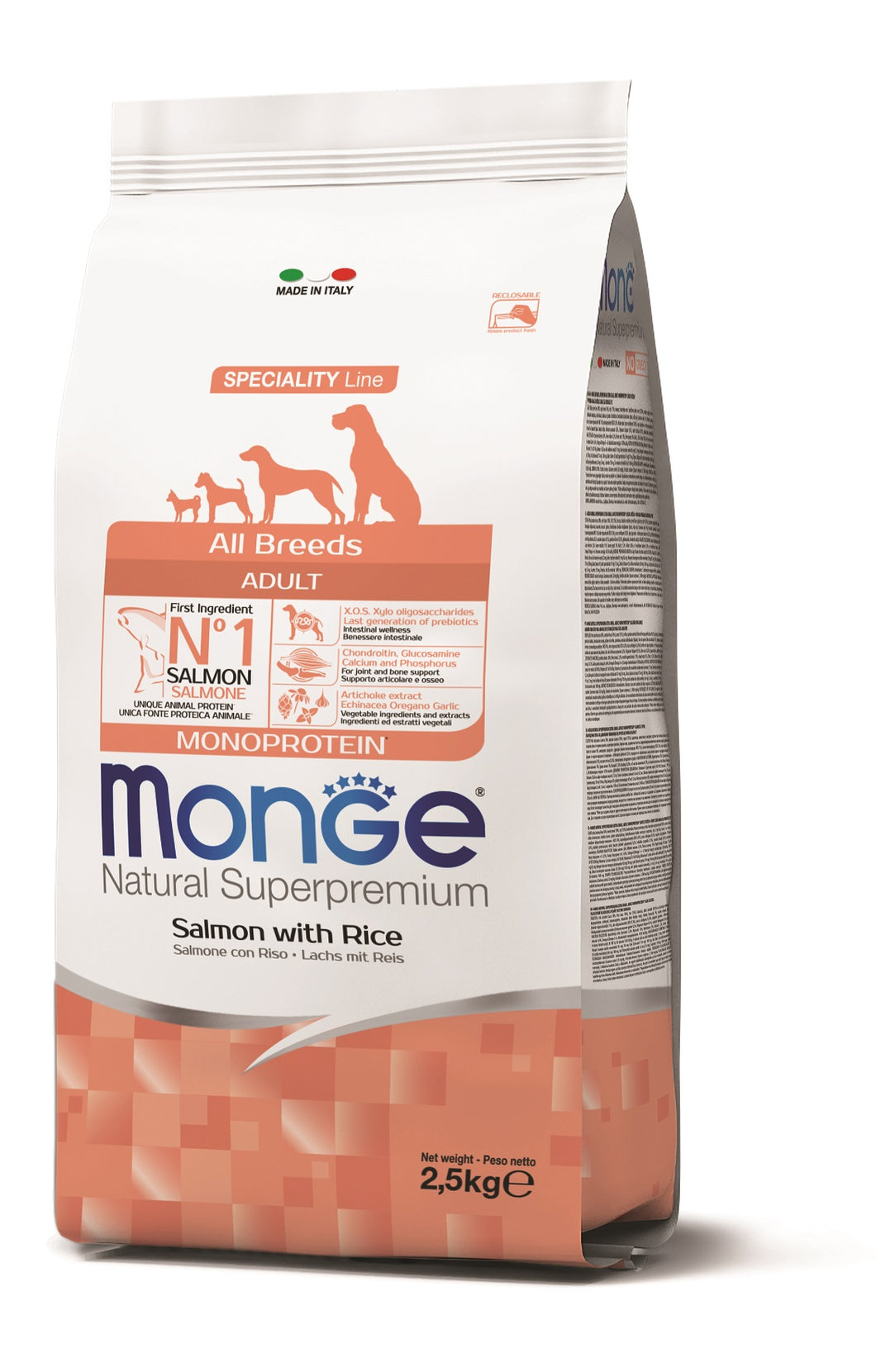 Monge Dog Monoproteina Adulto All Breeds Salmon 2.5kg Con Regalo