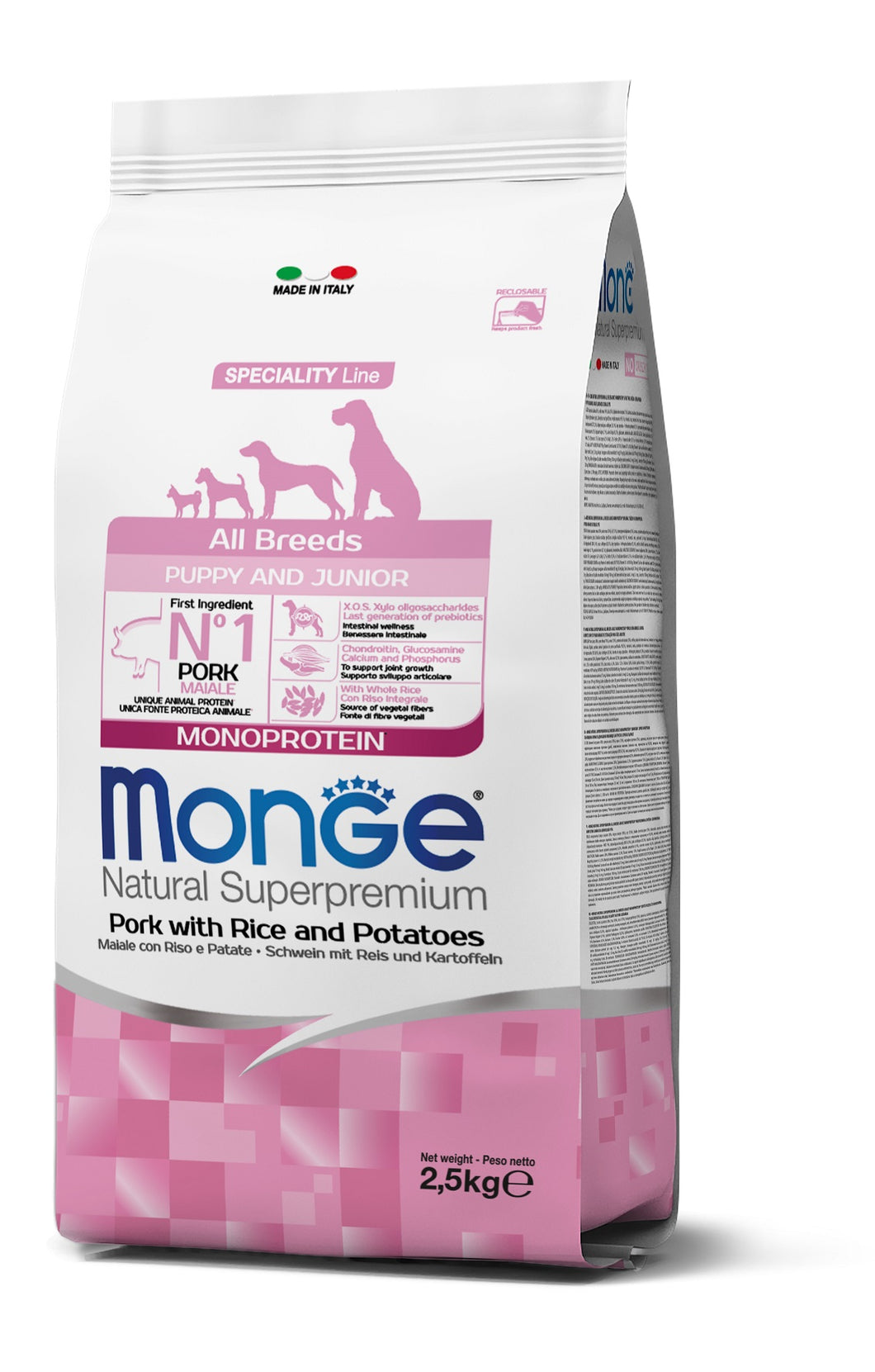 Monge Dog Monoproteina Puppy All Breeds Cerdo 2.5kg Con Regalo