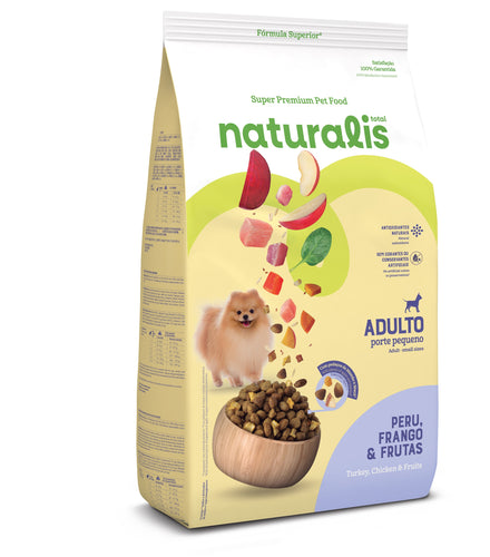 Naturalis Adulto Raza Pequeña Pollo, Pavo y Fruta 2.5kg Con Regalo