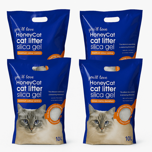 Pack Piedras Sanitarias De Gel Silica Honey Cat Para Gato 40L / 16Kg