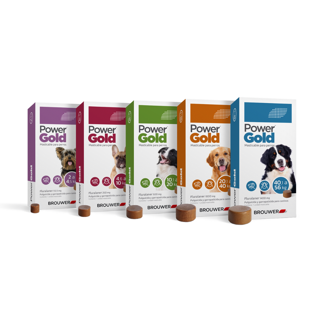 Pastilla Antipulgas Power Gold Brouwer Perros 2 a 4.5Kg (3 meses)