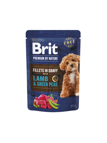 Pouch Brit Adulto Fillets in Gravy Lamb & Green Peas 85g