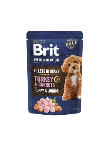 Pouch Brit Cachorro Fillets in Gravy Turkey & Carrots 85g