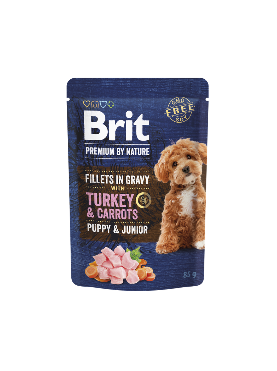 Pouch Brit Cachorro Fillets in Gravy Turkey & Carrots 85g