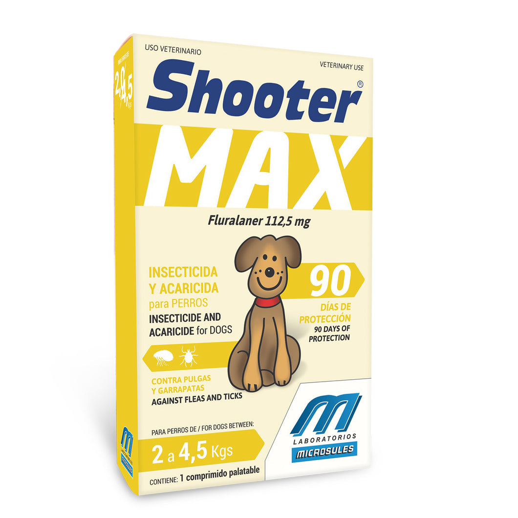 Pastilla Antipulgas Shooter Max Perros 2Kg a 4.5Kg (3 meses)