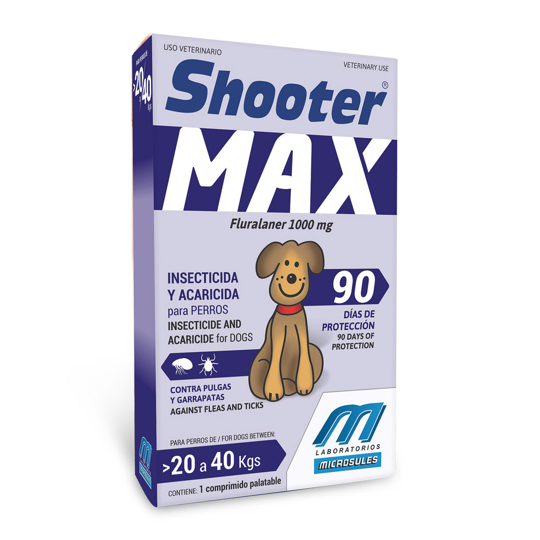 Pastilla Antipulgas Shooter Max Perros 20Kg a 40Kg (3 meses)