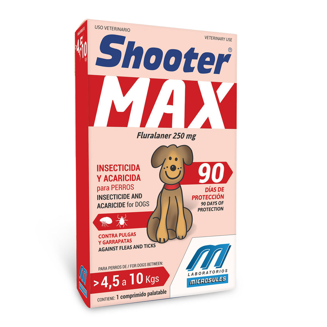 Pastilla Antipulgas Shooter Max Perros 4.5Kg a 10Kg (3 meses)