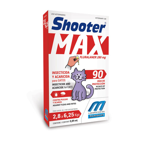 Pipeta Antipulgas Shooter Max Gatos 2.85Kg a 6.25Kg (3 meses)