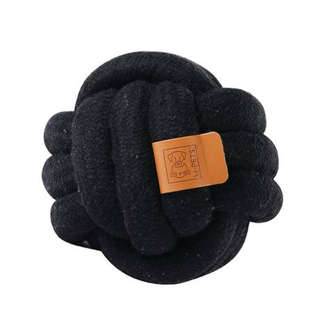 Juguete MPets Coto Pelota Lana Negra Nudo 15cm