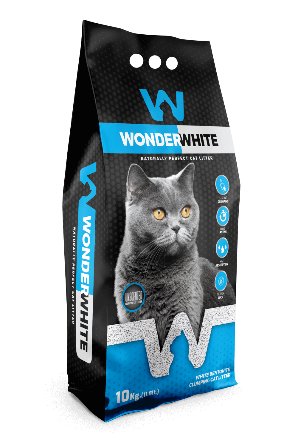 Arena Aglomerante Gato Wonder White 10kg Sin Aroma
