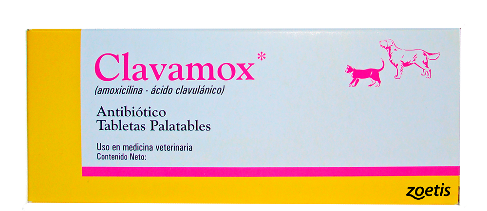 Clavamox 250mg Antibiotico en Tabletas Palatables 10 comprimidos
