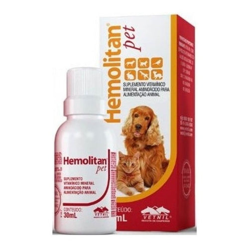 Hemolitan Pet Suplemento Vitamínico Mineral 30 Ml Vetnil