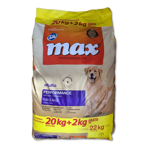 Max Performance Adulto Pollo 20kg Con Snacks Deliciosos