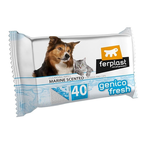 Toallitas Húmedas Para Mascotas Genico Fresh Marine 40 Un.