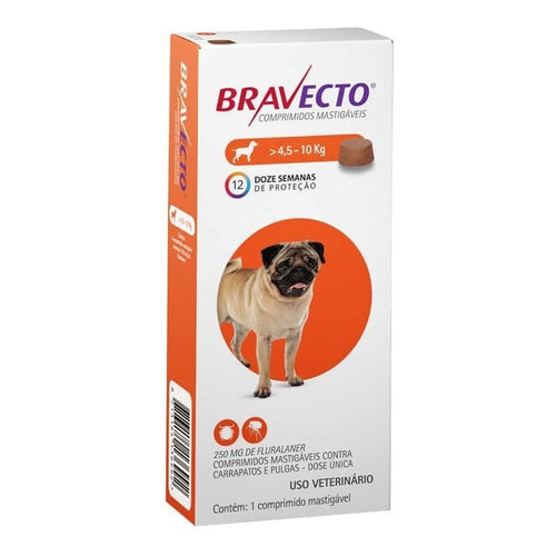 Pastilla Bravecto Antipulgas y Garrapatas 4.5 a 10kg (3 meses)