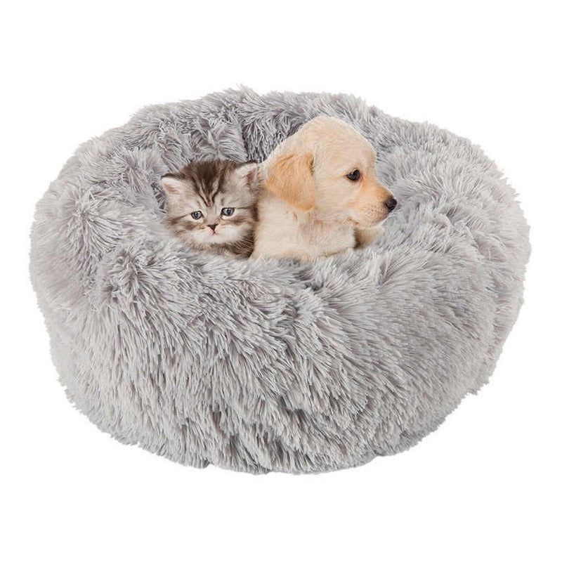 Cama Puff Plushy Para Perro Y Gato Antiestres 40cm