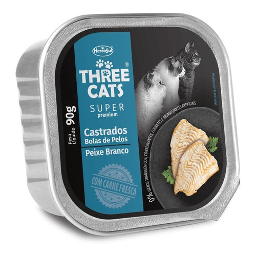 Pate Gato Three Cats Control Bola De Pelo 90g (caja X12)