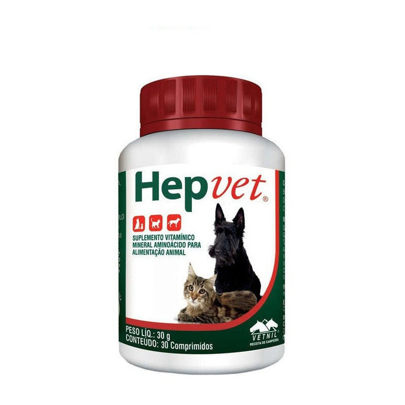 Hepvet Suplemento Vitamínico 30 Comprimidos Vetnil